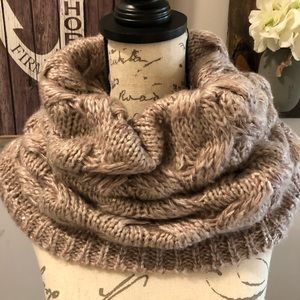 Rose Gold Cowl-neck scarf w/ sequins
